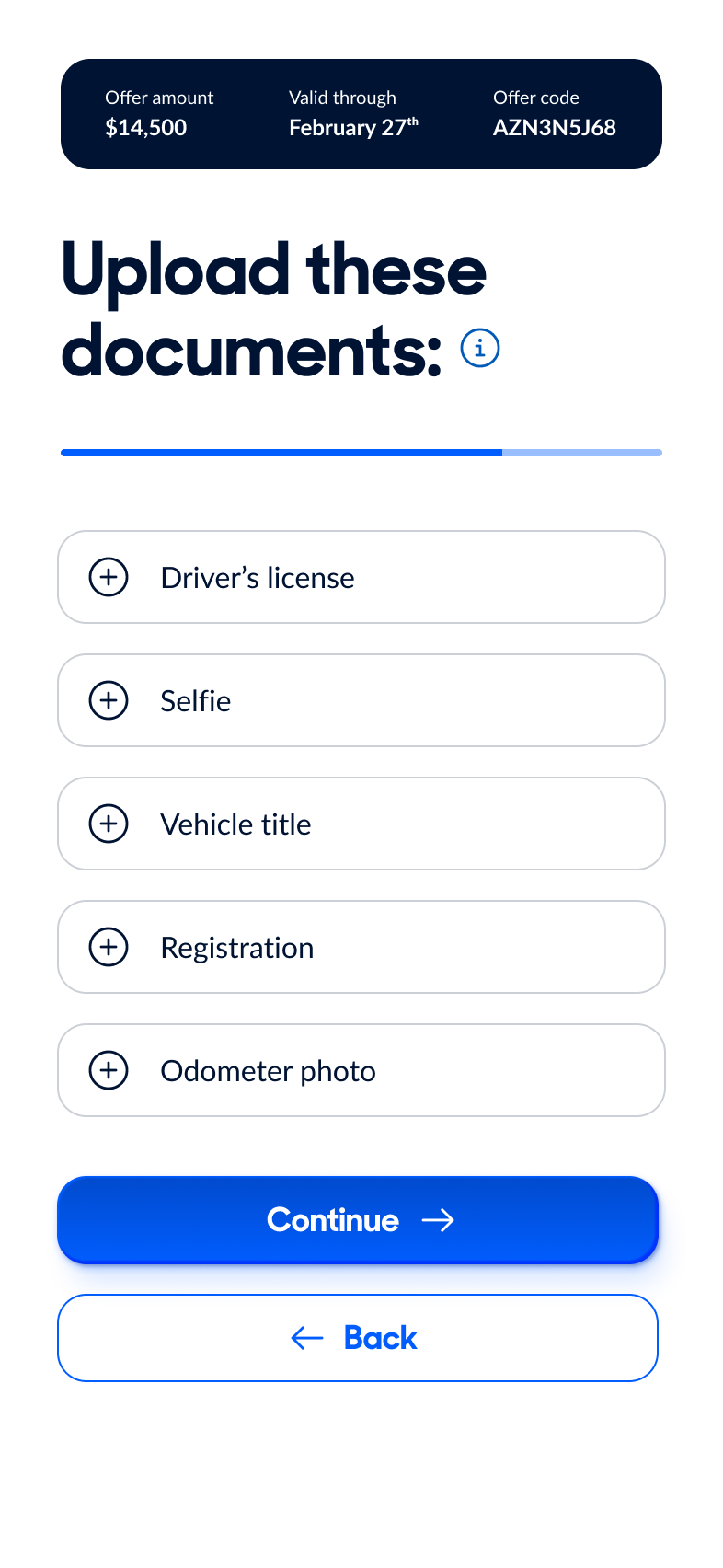 Redesigned document upload